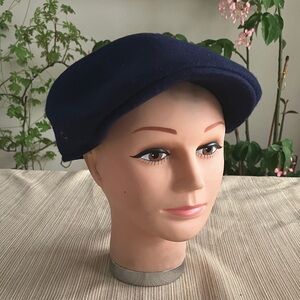 Classic Navy Blue Wool Beret Hat
